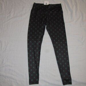 NWT GAME Michigan State Spartans Black Green All Over Logo Print Leggings sz M